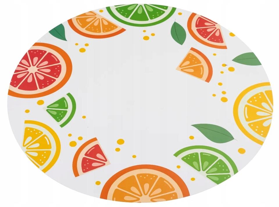 Mata Stołowa Okrągła 38cm Podkładka Pod Talerz W Owocowy Wzór