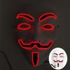Halloween Glowing V Mask EL Wire Neon Light Up Anonymous Mask Cosplay Horror Luminous Mask for Man Women Haunted House Props