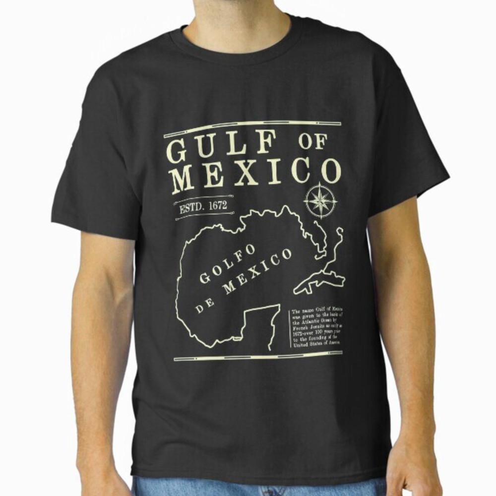 Gulf Of Mexico Since 1672 Historic Map Retro Beach Unisex T-Shirt Unisex T-Shirt S