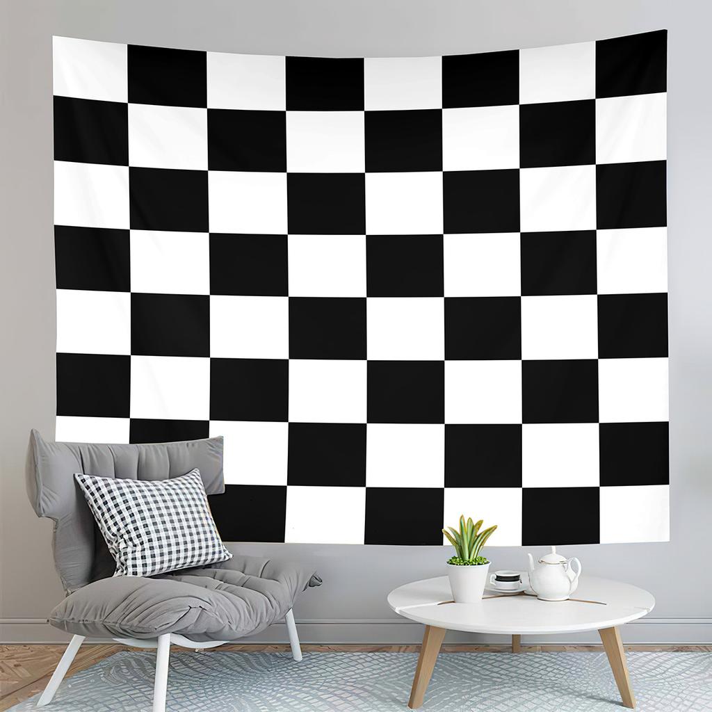 Checkerboard Tapestry Black and White Pattern Tapestry Abstract Style Tapestry Wall Hanging Tapestries Living Room Bedroom Dorm