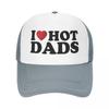 Fashion I Love Hot Dads Trucker Hat Unisex WoUnisex Personalized Adjustable Adult Baseball Cap Summer Hats Snapback Caps