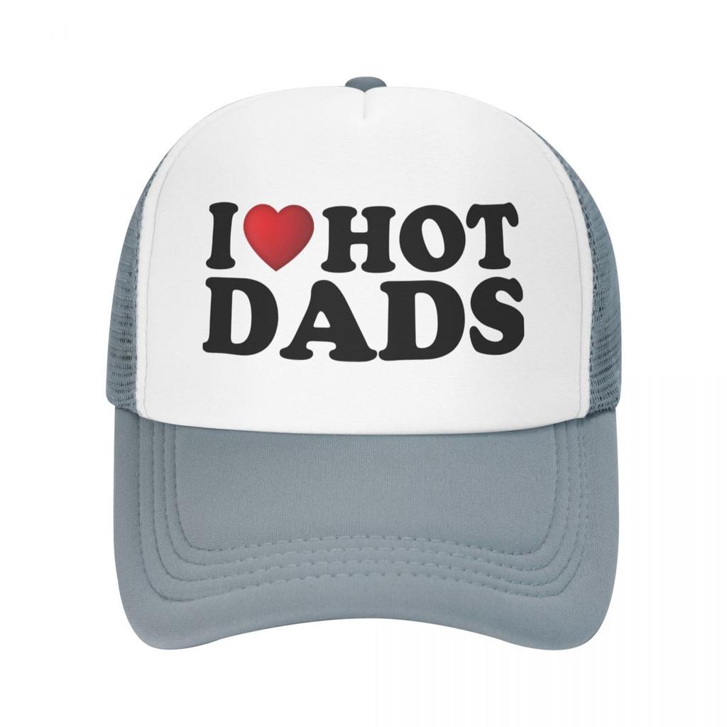 Fashion I Love Hot Dads Trucker Hat Unisex WoUnisex Personalized Adjustable Adult Baseball Cap Summer Hats Snapback Caps