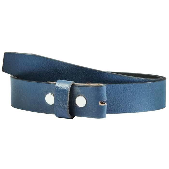 Ceinture - LEONARDO VERRELLI - 110 cm - Cuir véritable - Bleu - Largeur 3,5 cm