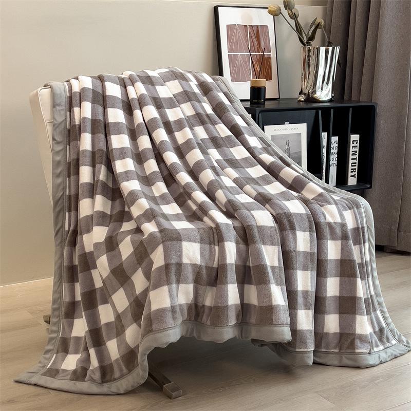 Pluche melkvliesdeken met hoog gramsgewicht: Dubbelzijdige, Dikke, Warme Bank/Slaapbank Plaid