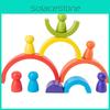 Rainbow Block Building Childrens Wooden Educational Toy Color Exercise Cognition