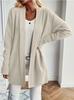 Women's Plus Size Knit Cardigan with Pockets, Relaxed Shawl Style Long Sweater Jacket