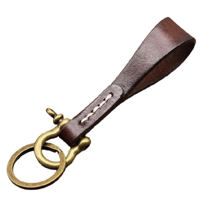 Universal Leather Car Fobbed Keychain Lanyard Metal Keyrings Leather Key Chain for Men Women