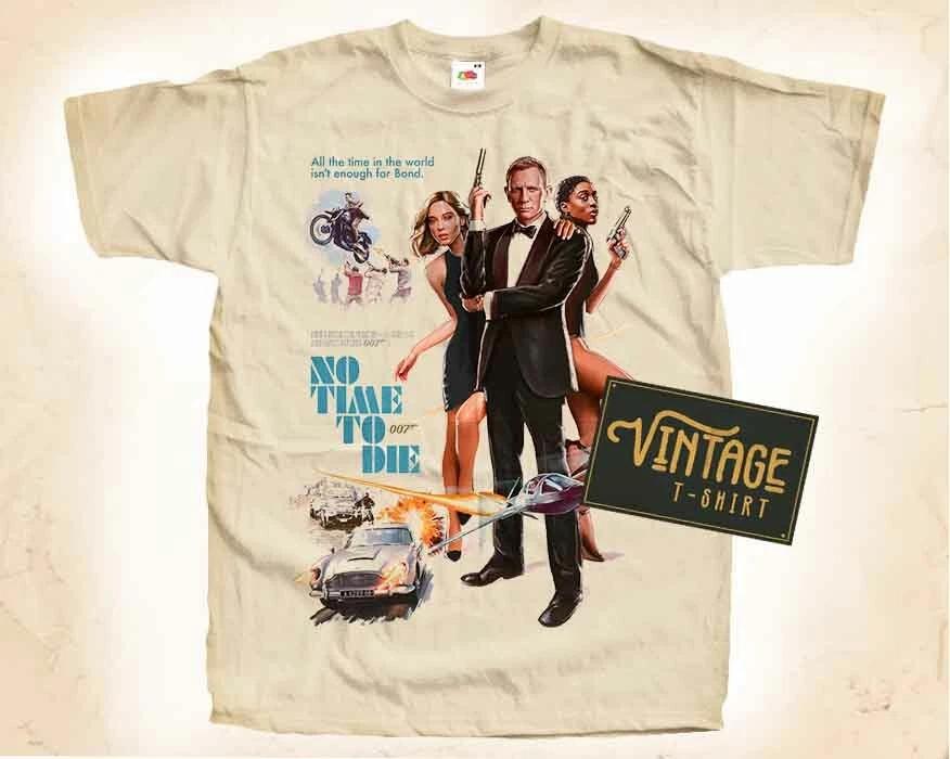 James Bond No Time To Die V1 Vintage T Shirt For Unisex Natural S5xl
