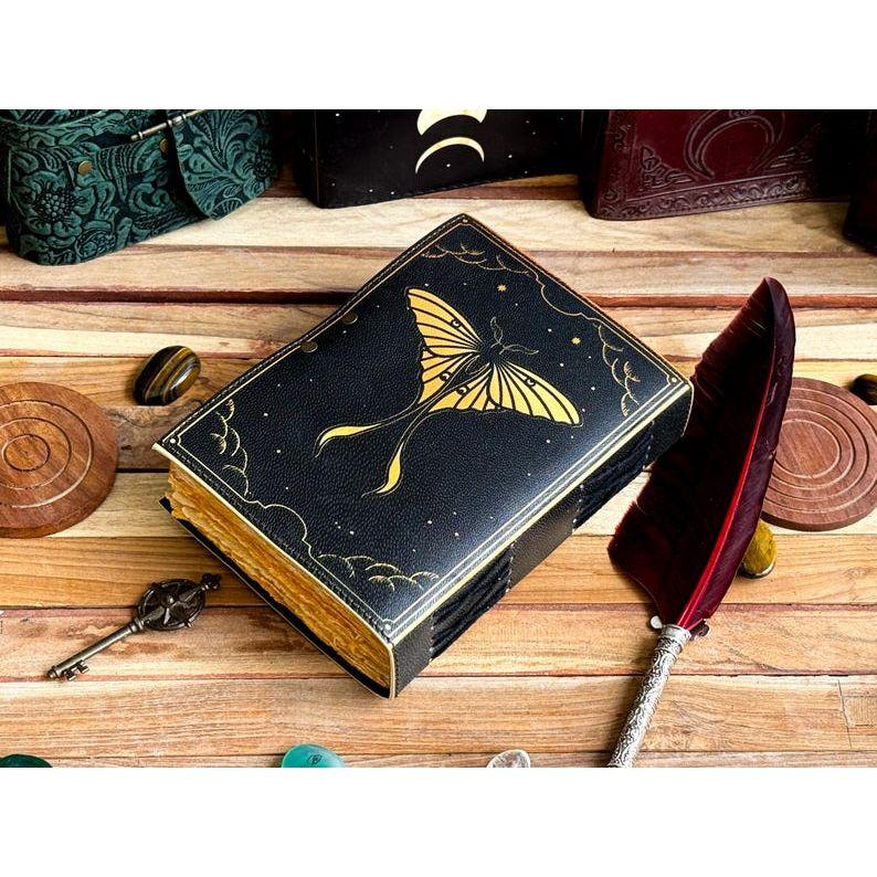 Kožený motýlí deník na psaní zápisník skicák prázná kniha kouzel poezie blok kniha cestovní kniha pro muže ženy dárek