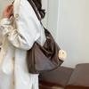 New student class retro solid color bag women's fashion casual shoulder crossbody large capacity commuter bag