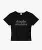 Hilukaakaibeu Overlap Charcoal Logo Women'S Slim Fit Short Sleeve T-Shirt