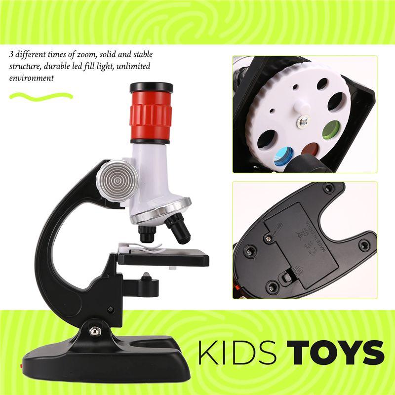 A84E-Children's Microscope 1200 Times Student Scientific Experiment Puzzle Science And Education Set