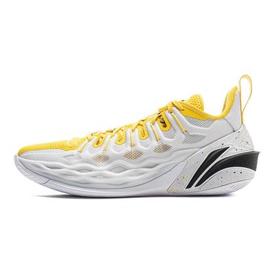 Li Ning Buckets Amorti Antidérapant Respirant Basse Tige Chaussures de Basketball Homme Blanc Jaune ABAV051-15