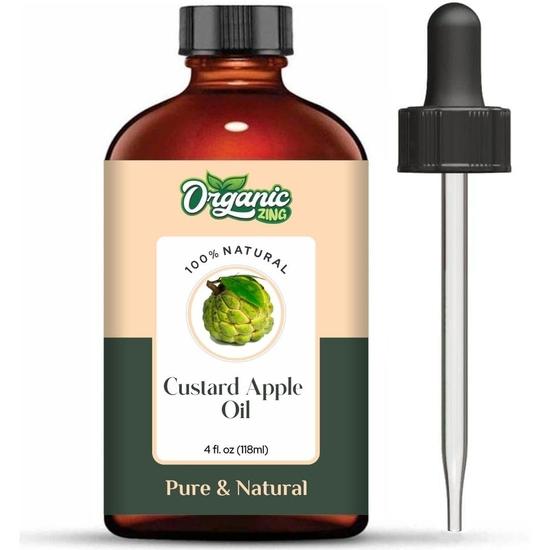 

Organic Zing Custard Apple (Annona Reticulata) Oil | Pure & Natural Carrier Oil for Skincare, Hair Care & Massage - 118ml/3.99fl oz