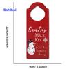 Christmas Wooden Doorknob Decoration Santa Claus Snowman Stocking Holiday Decor Door Handle Hanger Pendant Party Supplies