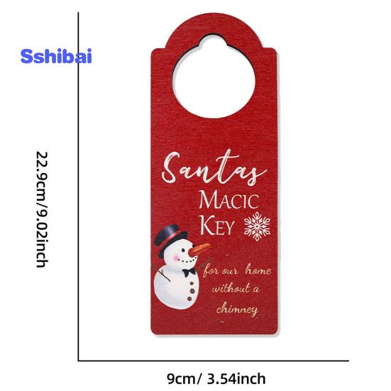 Christmas Wooden Doorknob Decoration Santa Claus Snowman Stocking Holiday Decor Door Handle Hanger Pendant Party Supplies