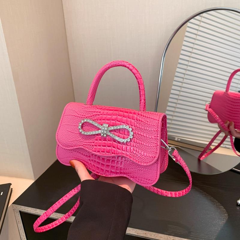 Portable casual simple personalized bow women's bag new fashion shoulder messenger small square bag