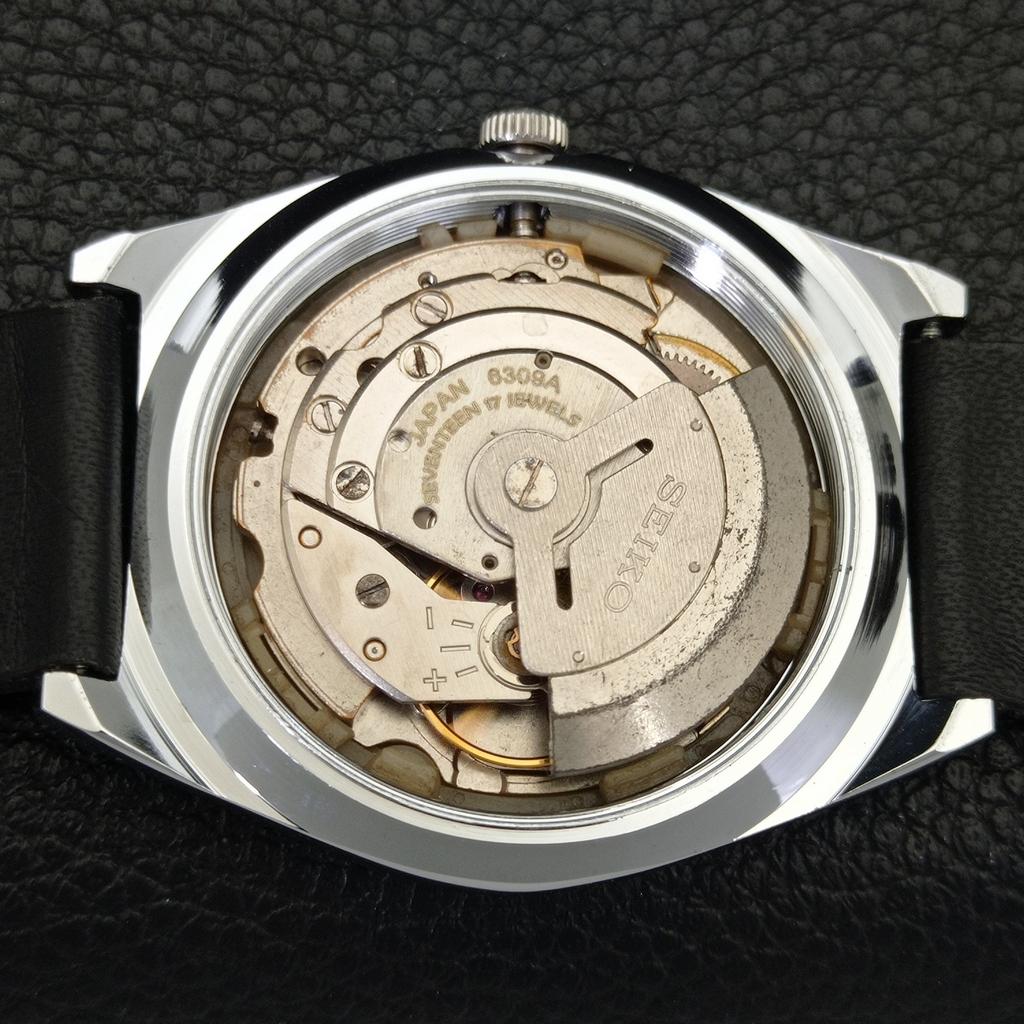 REFURBISHED VINTAGE SEIKO 5 AUTOMATIC 6309A JAPAN MENS BLACK WATCH a441317-5 Sk-a441317