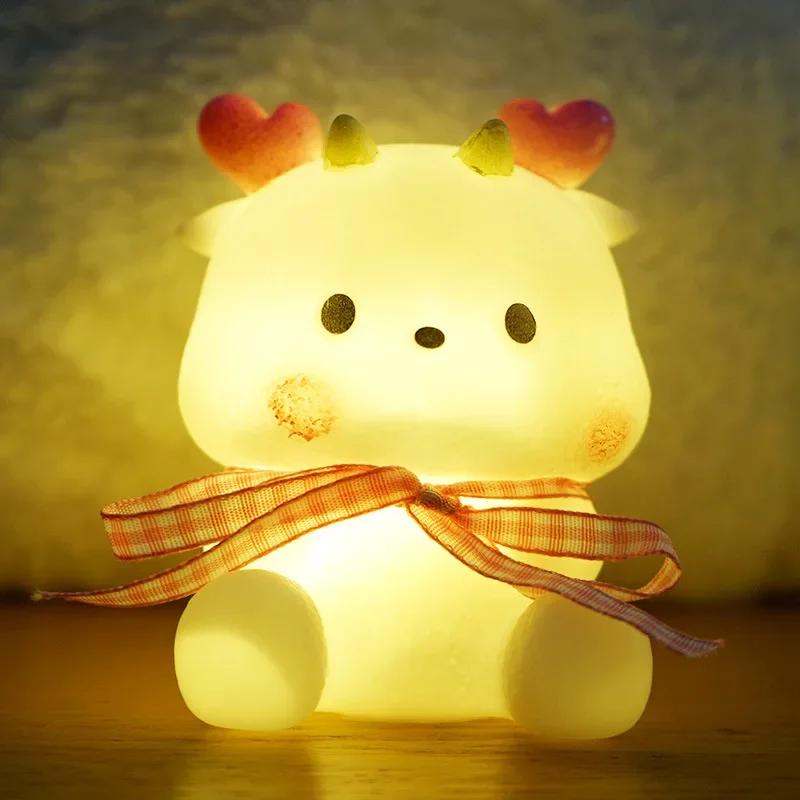 

Синий светодиодный мультяшный ночник-дракон - Прикроватный светильник для детей, праздничный подарок (1PC) розовый