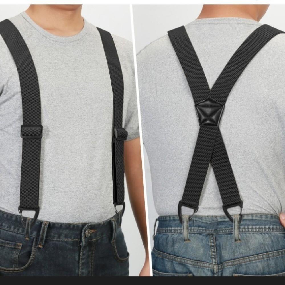 with 4 Gripper Clasps X-Type Suspenders Heavy Duty Elastic Pants Braces Work Use