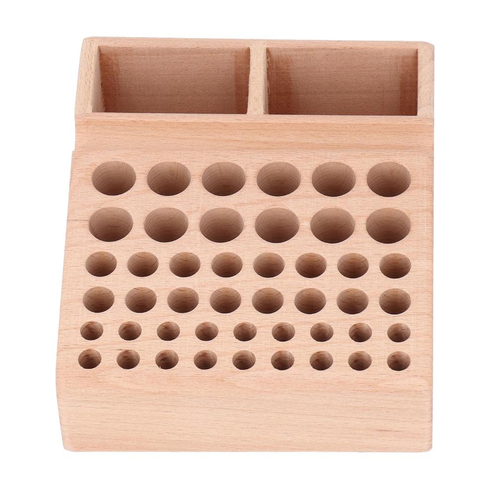 46 Holes Wooden Stand Organizer Beech Wood Leather Holder Tool Crafting Organizer