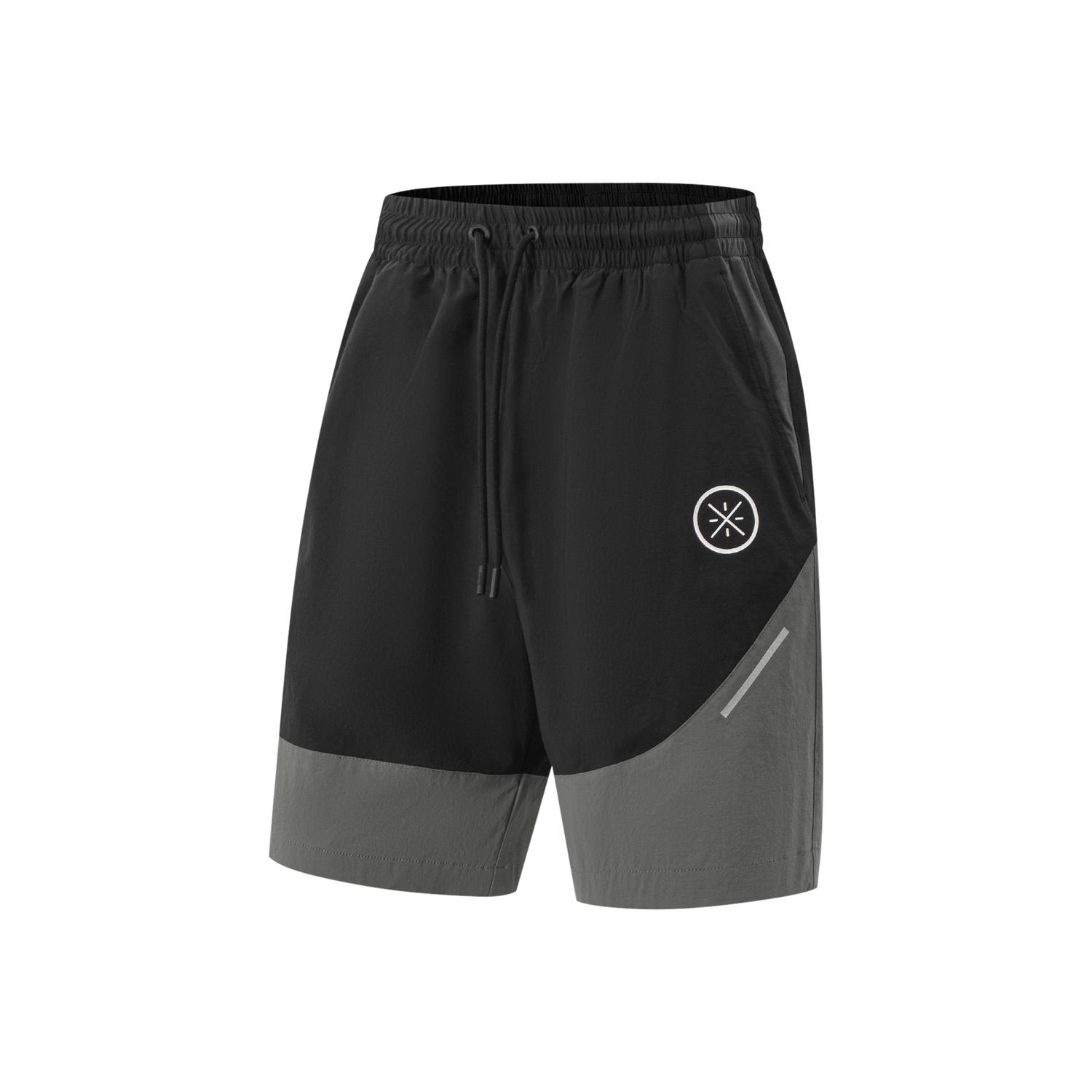 

Li Ning Серия Wade Удобные Свободные Простые Спортивные Шорты Миди Универсальные Повседневные Мужские шорты Черный Угольно-серый AKSV603-1 M