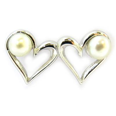 [N3022] - Elfenbeinfarbene „Love“-Silberohrringe (rhodiniert)