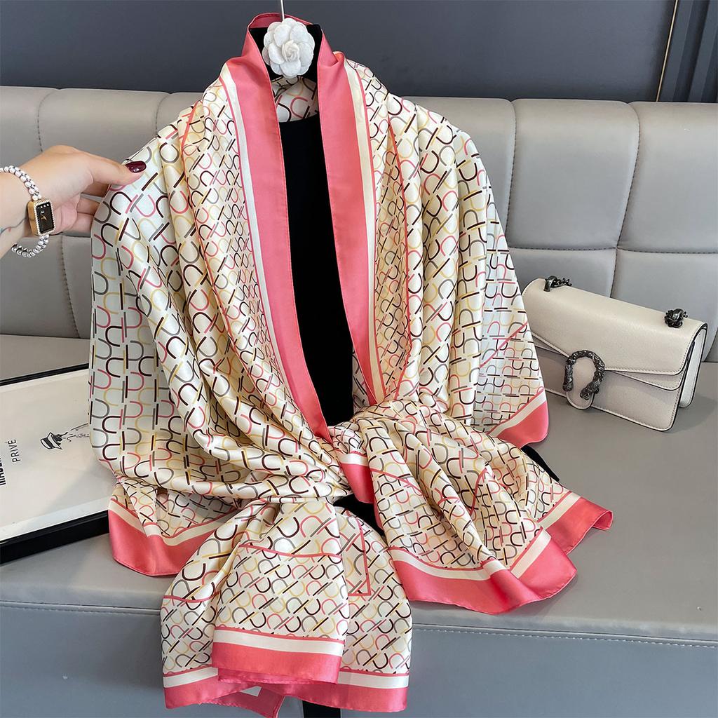 Women 180*90cm Fashion Beautiful Soft Silk Scarves Female Lady Shawl Hijab Wrap Foulard Bandanna Muffler Beach Pareo