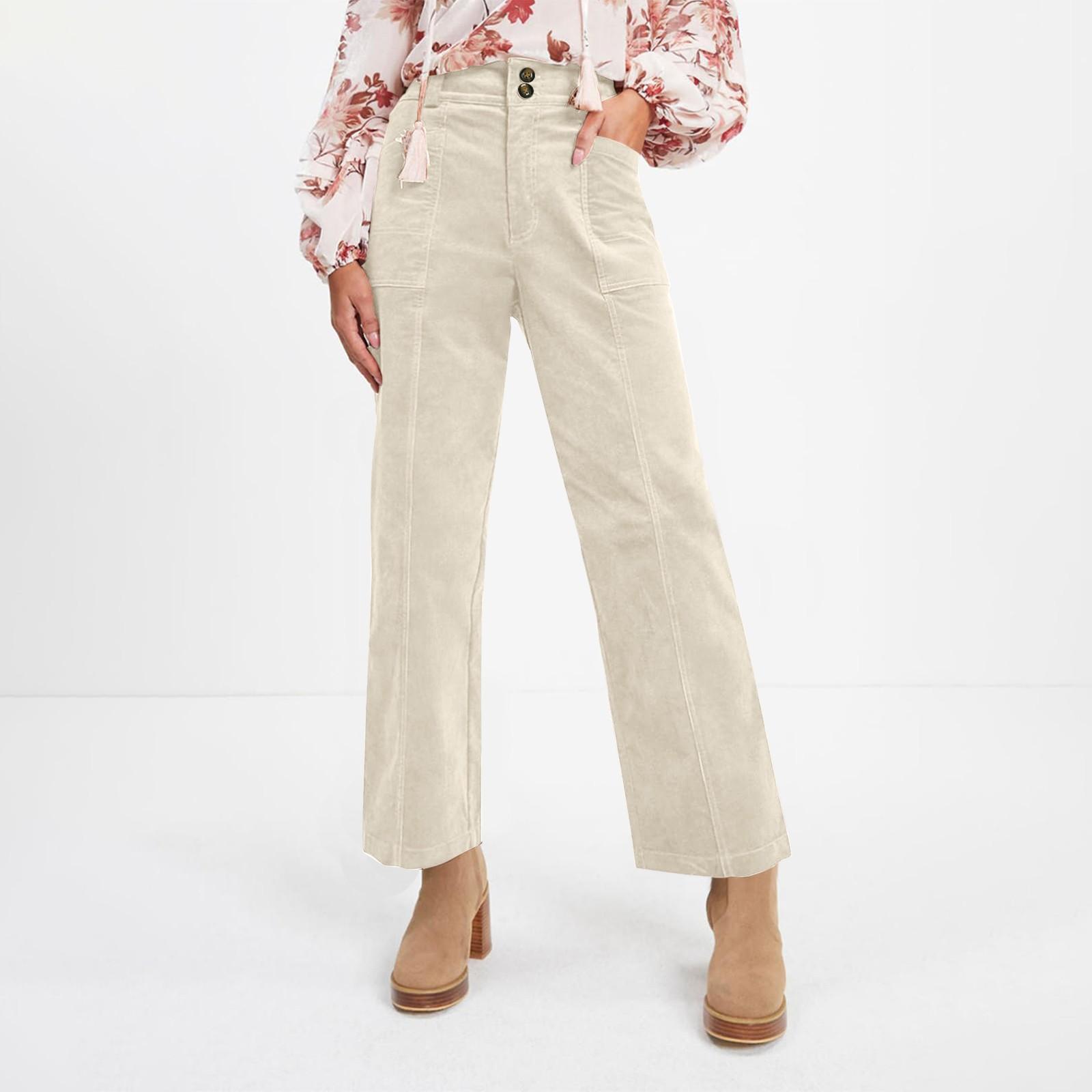 

Женские повседневные зимние прямые вельветовые брюки с эластичной талией и карманами L