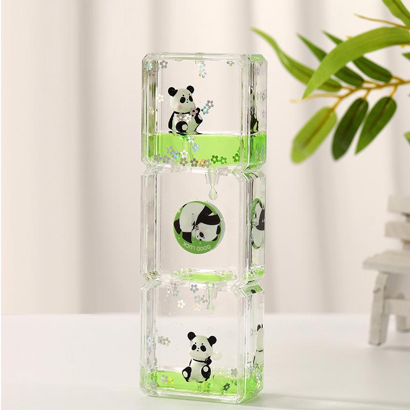 Panda Glitter Liquid Motion Hourglass - Decompression Toy & Acrylic Decoration Gift
