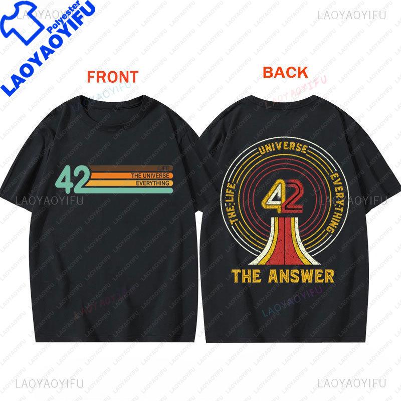 Camisetas Life Universe Everything 42 Science Fiction Space TShirt Casual Funny Streetwear Short Sleeve Graphic T Shirts