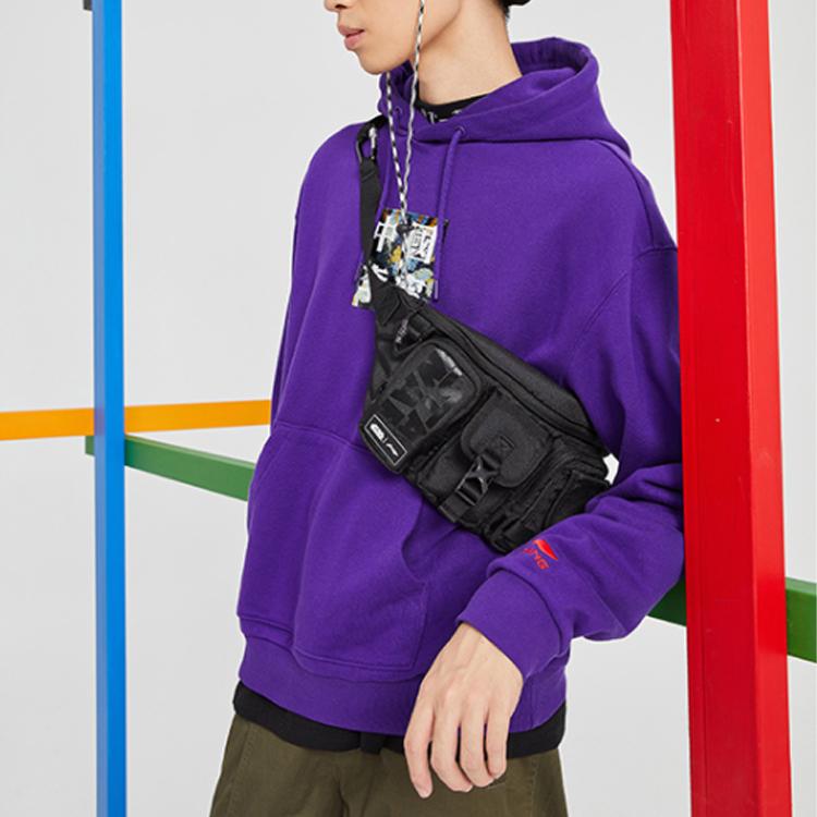 Li Ning Casual Sports Pullover Hoodie Men Hoodies New-Lakers-Purple AWDQ625-4