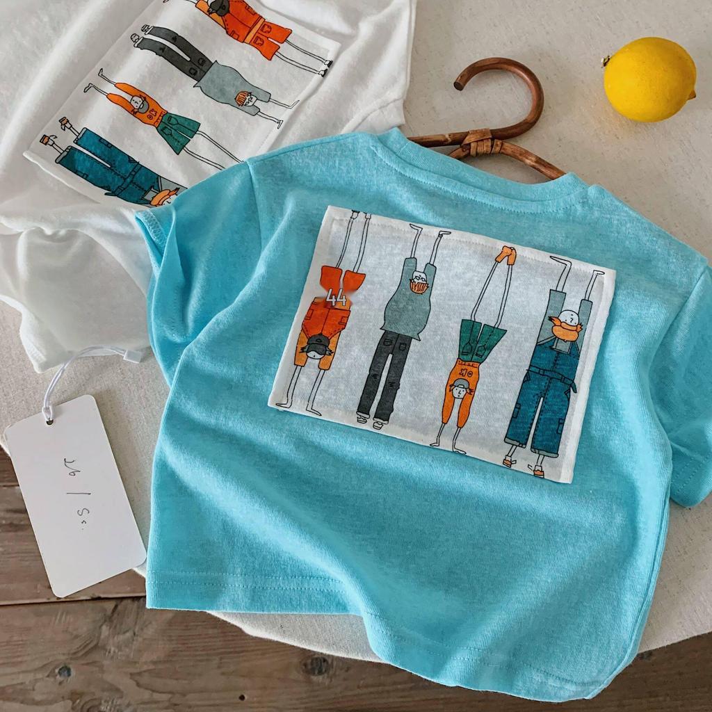 2026 Summer Children's Cartoon Applique T-shirt – Short Sleeve, Loose Fit, Breathable