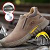 Imwete Men's Safety Boots Welder Anti-Smash Work Shoes Indestructible Safety Footwear Male Steel Toe Security Sneakers