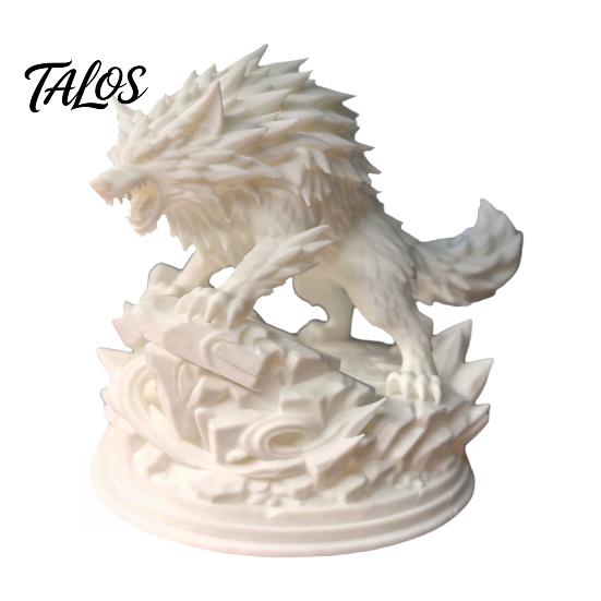 3D Printed Wolf Statue, Howling Wolf Figurine, Wild Wolf on Rock Sculpture, Collectible Animal Ornament for Home Office Desk