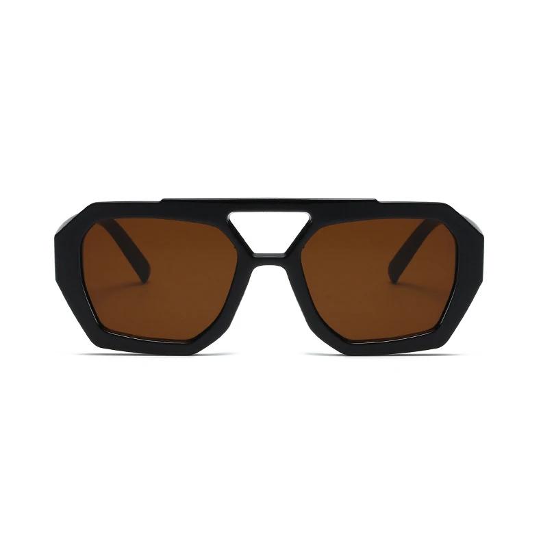 

Sexy Ladies Vintage Square Double Bridge Sunglasses Women For Men 2025 Sun Glasses Punk Luxury Brand Designer Flat Top Shades черный коричневый