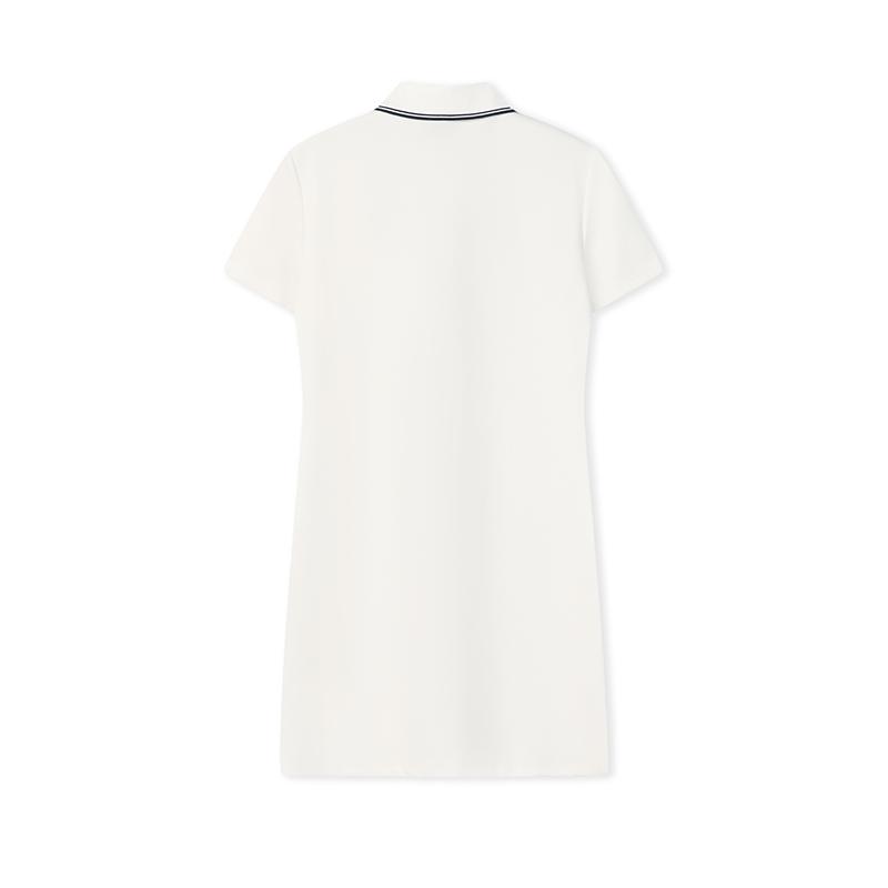 FILA Original Fashion Simple Basic Classic Retro Casual Relaxed Versatile Comfortable Polo Collar Short Sleeve Dress Women dresses F51W629306FWT