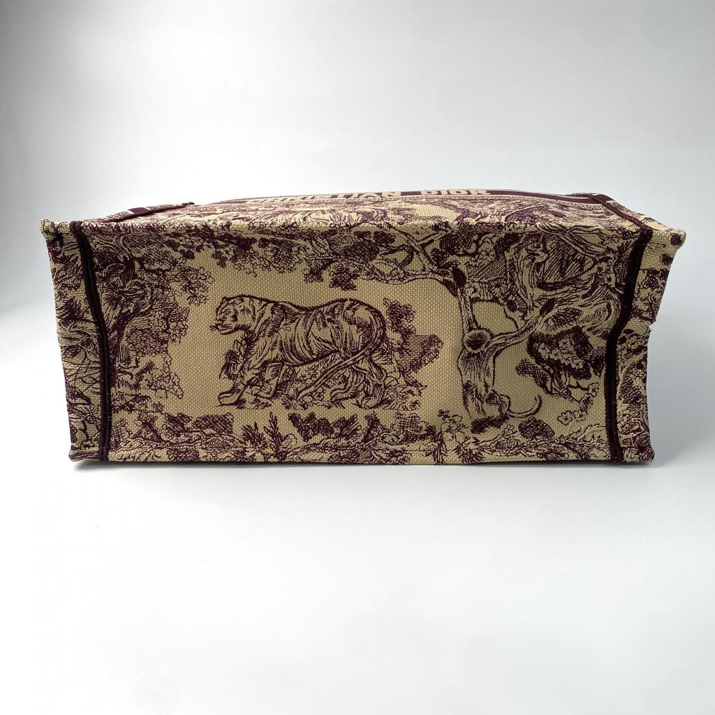 Used Christian DiorTote Bag Bordeaux series/Red Tea Canvas Women