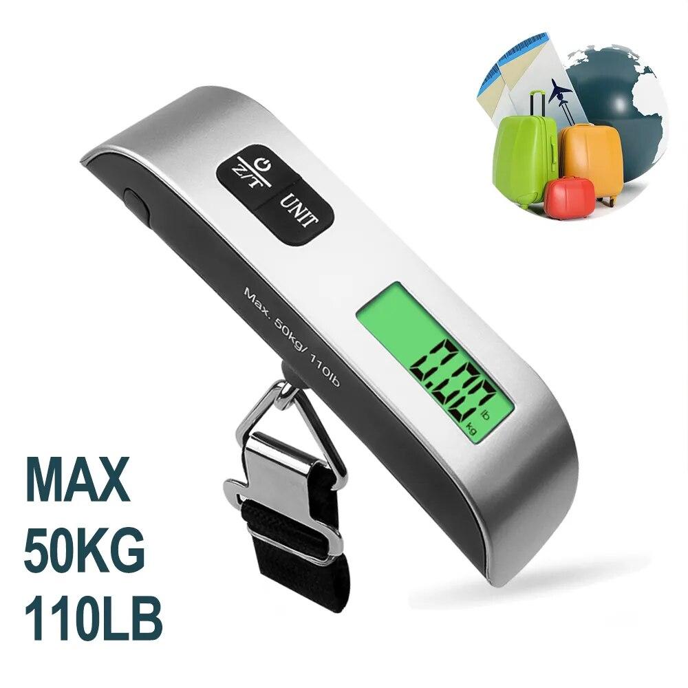10g/50kg Přenosná digitální váha na zavazadla Mini LCD cestovní váha Elektronická kuchyňská váha Váha Váha Váha s háčkem