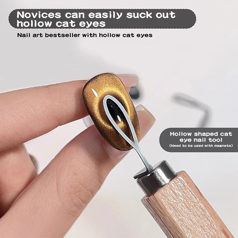 Nail Magnet For Hollow Cat'S Eye Design Magnet Iron Sheet 3D Magnetic Cat Eye Gel Polish Nail Art Stick Salon Studio Or Home