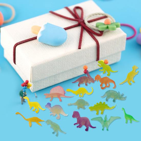 16Pcs PVC Dinosaur Figurines Glow In Dark Eco-friendly Animal Figurine Model Toys Gift Bag Filler