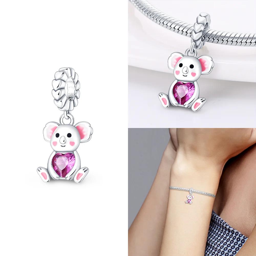 Kupferrot Schlange Zirkon Eichhörnchen Tier Elefant Perle Passend Armband Original Schmuck DIY Zubehör Frauen Zartes Geschenk