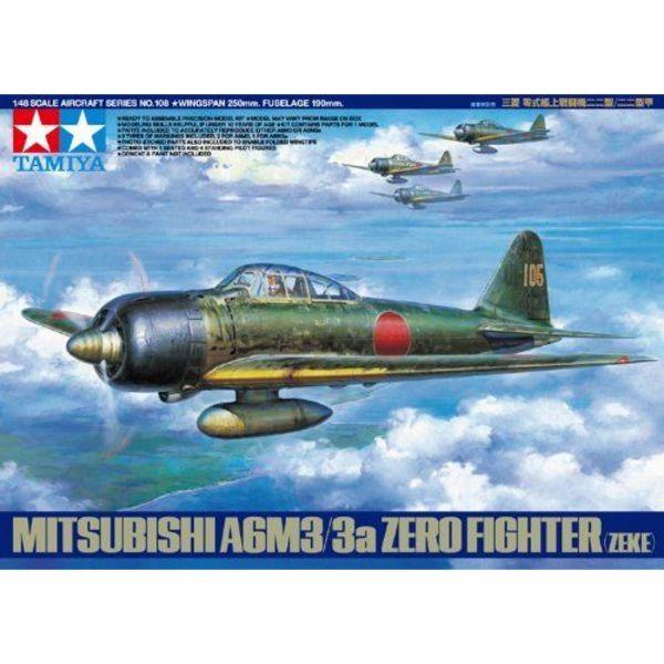 Tamiya 1/48 Mitsubishi A6M3/3a Zero Fighter (ZEKE) Modellbausatz NEU aus Japan