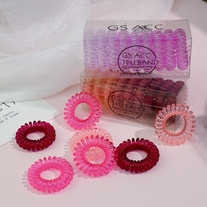 Elastic Spiral Hair Ties for Women Girls Ponytail Holder Hairbands Telephone Cord Rubber Band Women Fashion Hair Accessories