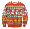 Supply 3D Digital Printing, Christmas Crew Neck Sweater Pullover Fake Two-piece Tie Sweater