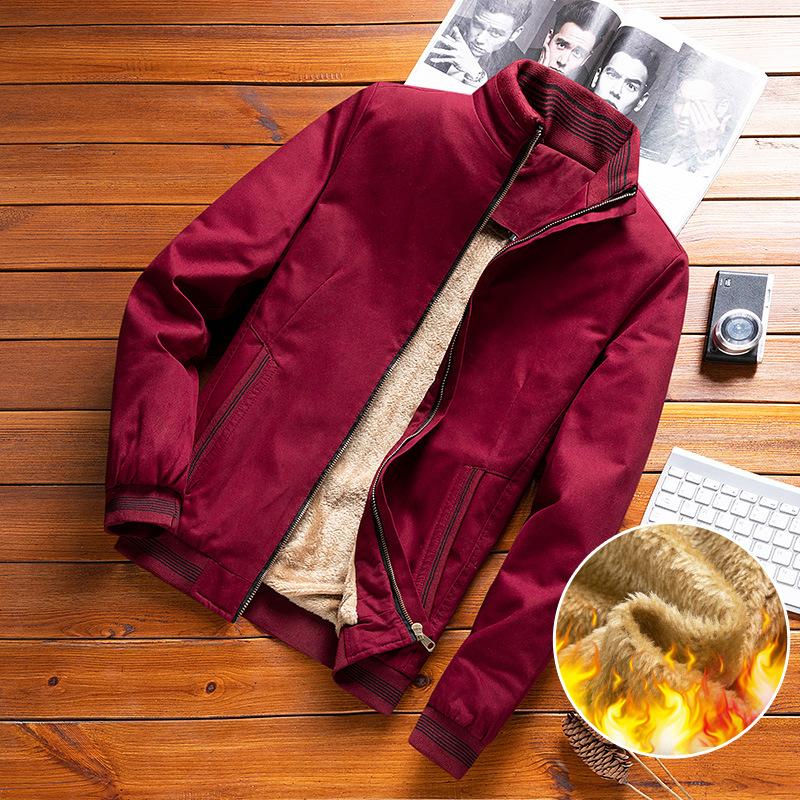 Autumn, Winter and Winter Pure Cotton Men's Jacket Casual Loose Jacket Men's Fleece Thickened Korean Version Men's Top