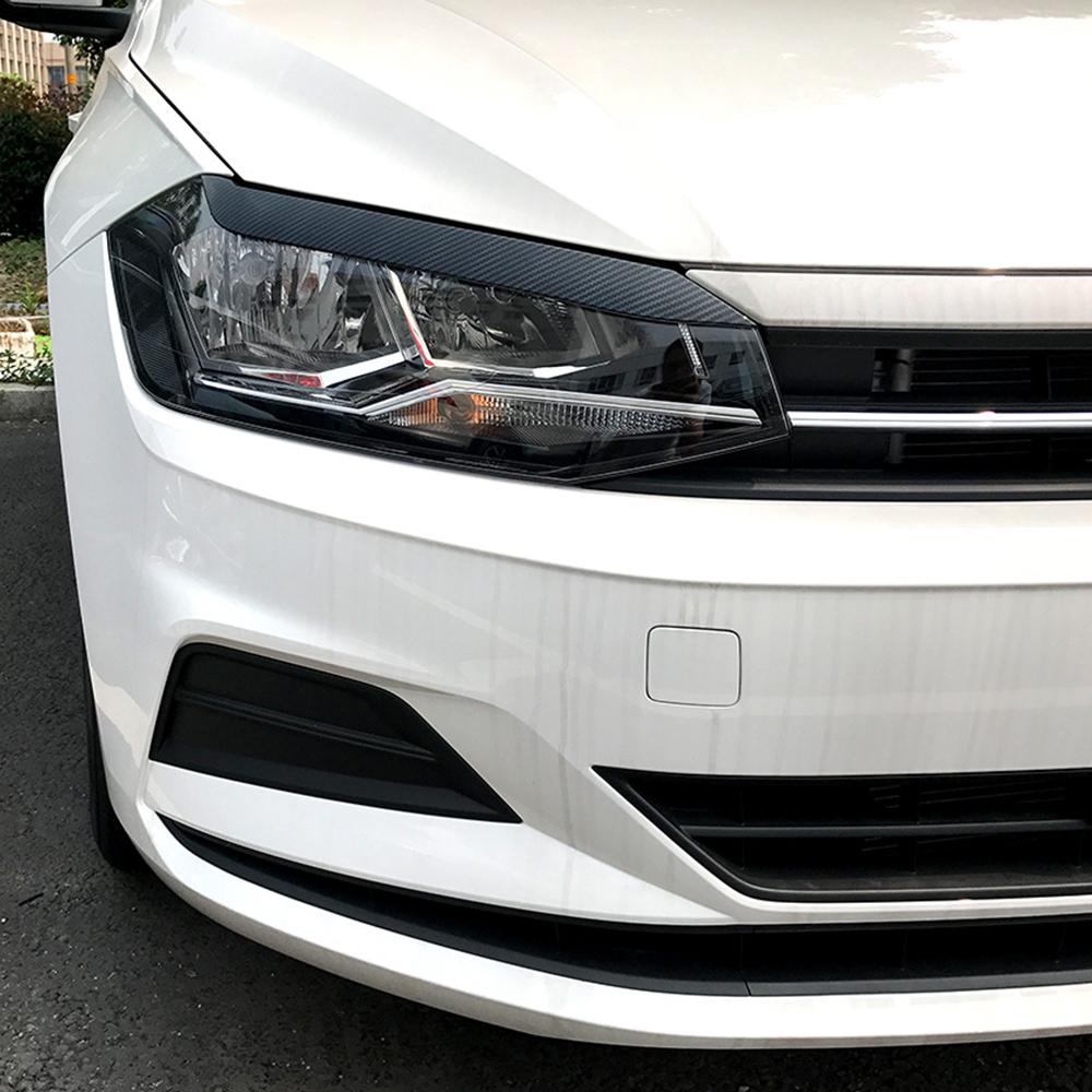 2ks Samolepka na obočí světlometu pro VW Volkswagen Polo Mk6 2019-2023 Kryt předního světlometu Ochranný prvek Doplňky pro styling auta
