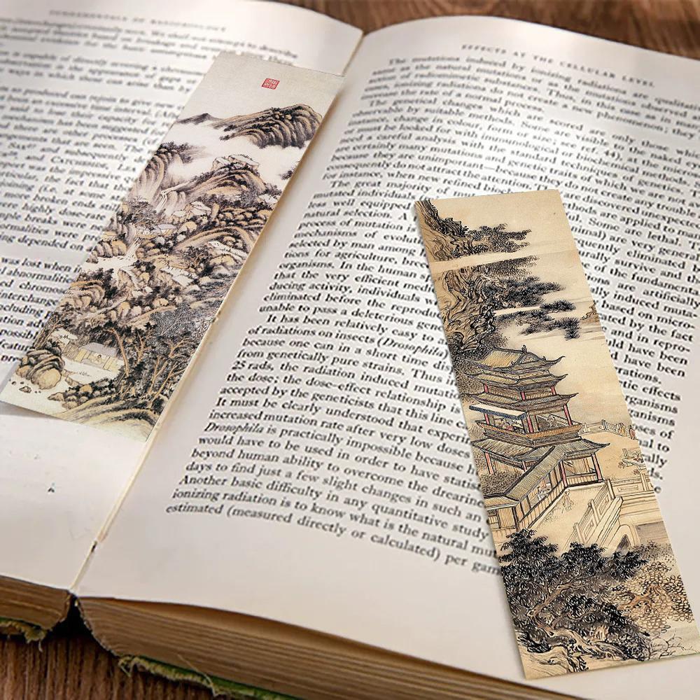 30PCS Vintage Autumn Bookmarks Harajuku Notebook Reading Student High Beauty Reading Record Durable Gifts Exquisite Book Clip