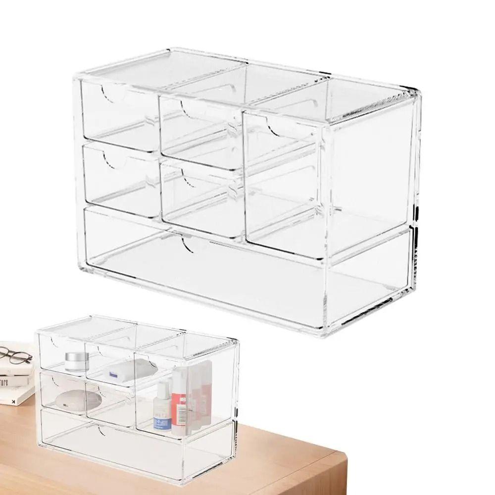 Clear Makeup Storage Drawers Large-capacity Cabinet Desktop Organizer Bathroom