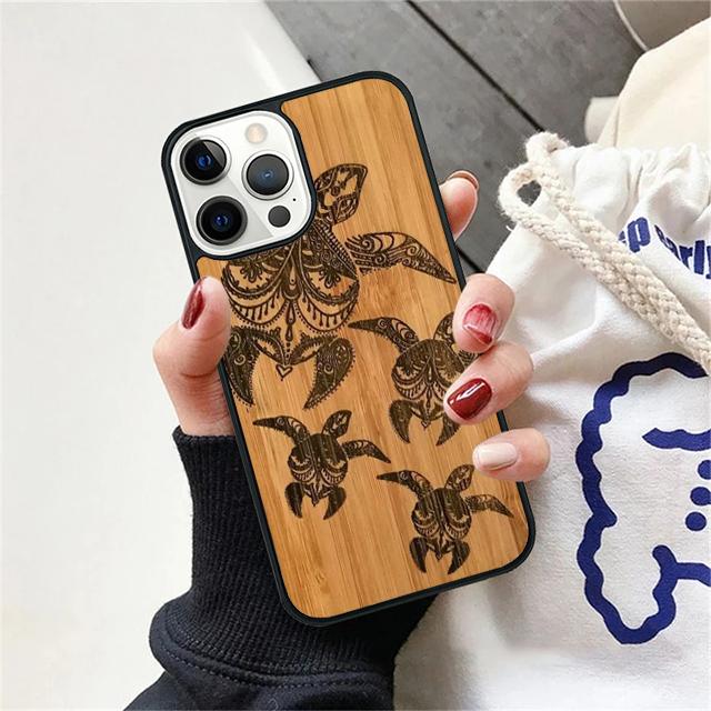 Bamboo Wooden ANIMALS Phone Case Cover For iPhone 17 Air 15 16e 14 13 12 Pro Max 11 Pro Max Plus Coque Shell